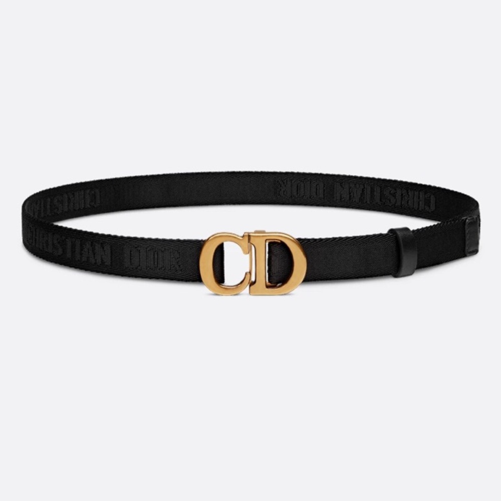 Dior Kids Black Belt with Gold Buckle - Picture 4 of 5